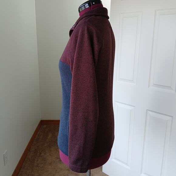 Sonoma The Supersoft Sweater Fleece S colorblock sweatshirt quarter snap pockets - Picture 3 of 16